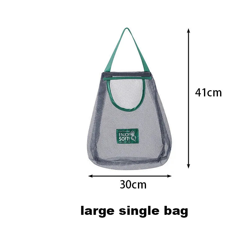 Hot Trend Vault reusable mesh storage bags for vegetables, hanging kitchen produce organizers, keeping vegetables fresh.
