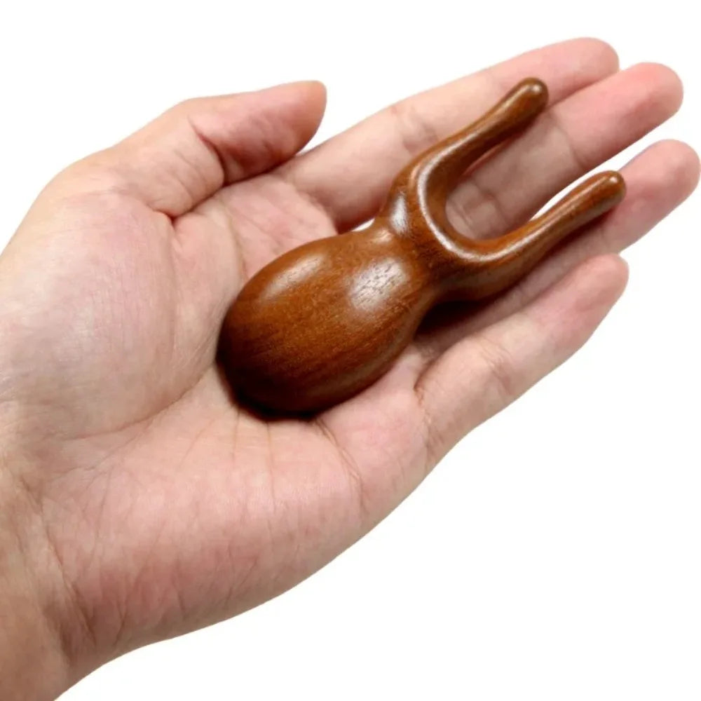 Wooden Gua Sha Facial Tools Head Massager Sandalwood Wood Massage Tool for Face Nose Eye Wood Massage Acupressur Tools