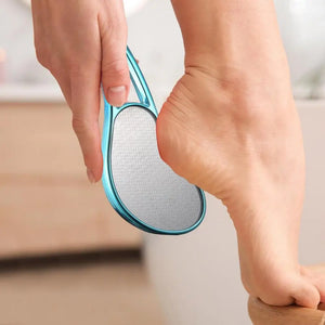 Hot Trend Vault Nano Glass Pedicure Foot File with callus remover for home spa use, showcasing the sleek glass tool on a white background.
