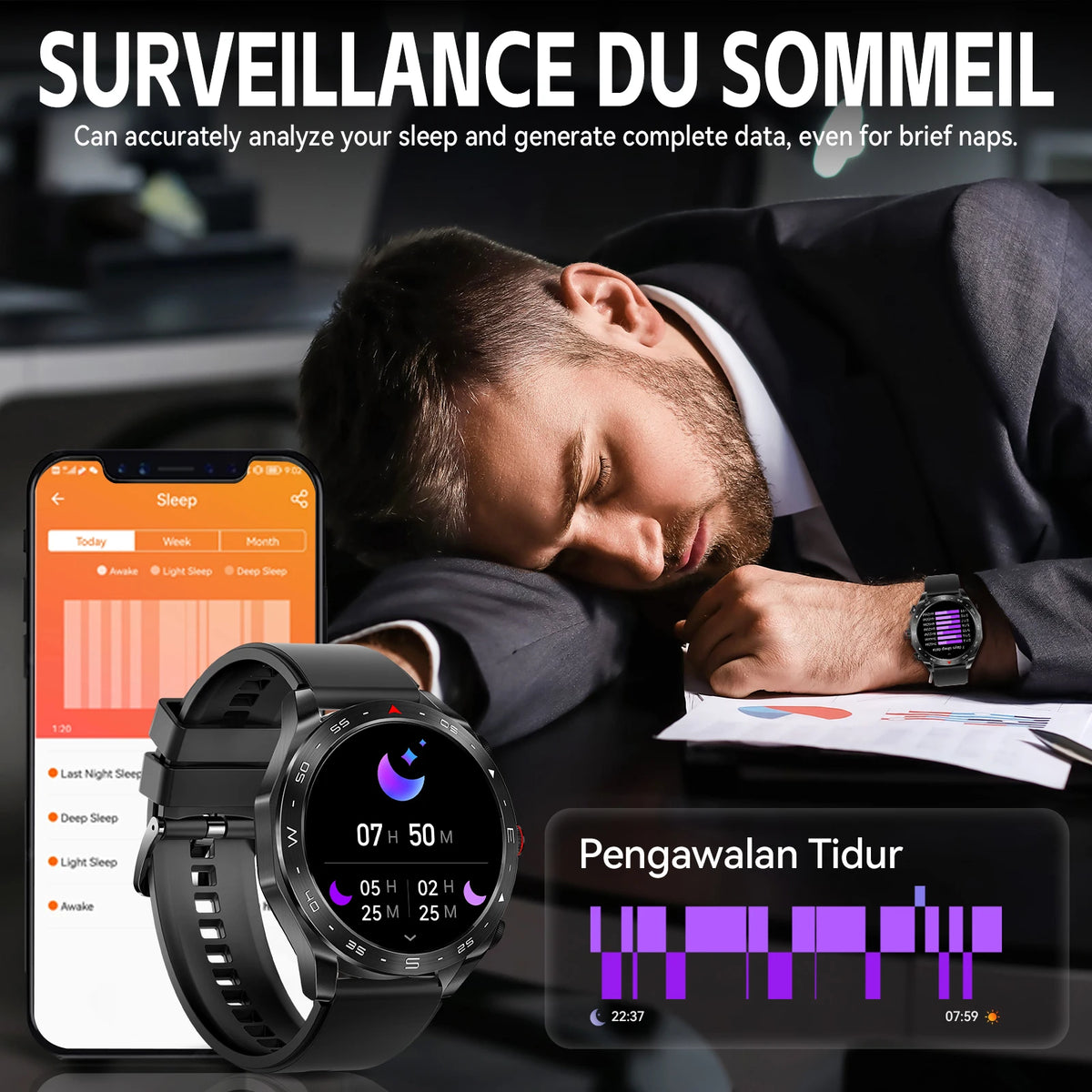 LaNikar New Smart Watches for Men with Earbuds Inside with 100+ Sport Modes and Sport Records Waterproof with iPhone and Android