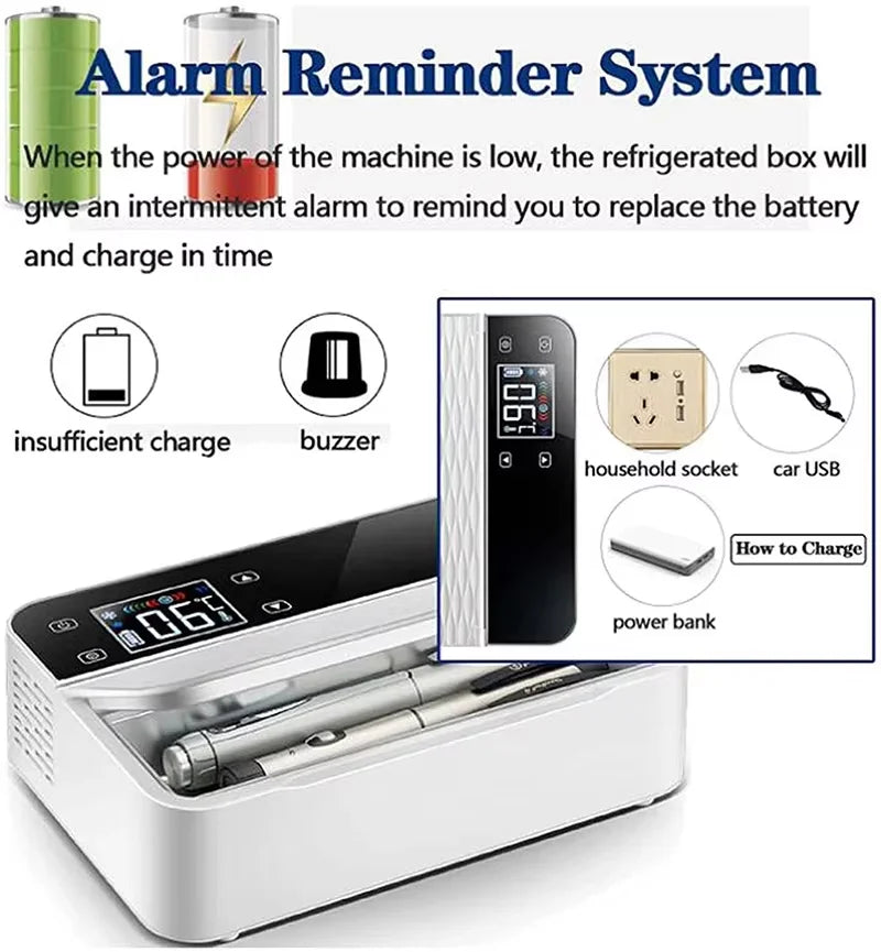 Small Fridge Cooler Insulin Cooler Medical Portable Insulin Bag Travel Keep Chilled Insulin Case USB Mini Refrigerator cold