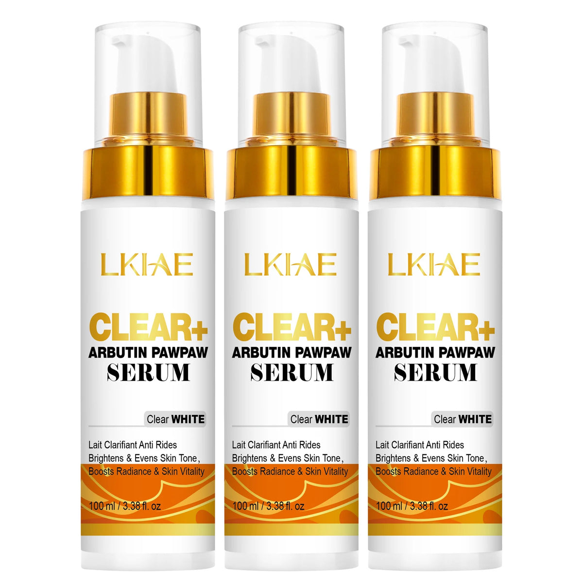 Hot Trend Vault Arbutin whitening serum with vitamin C, papaya, and carrot for dark spot removal and radiant moisturizing.