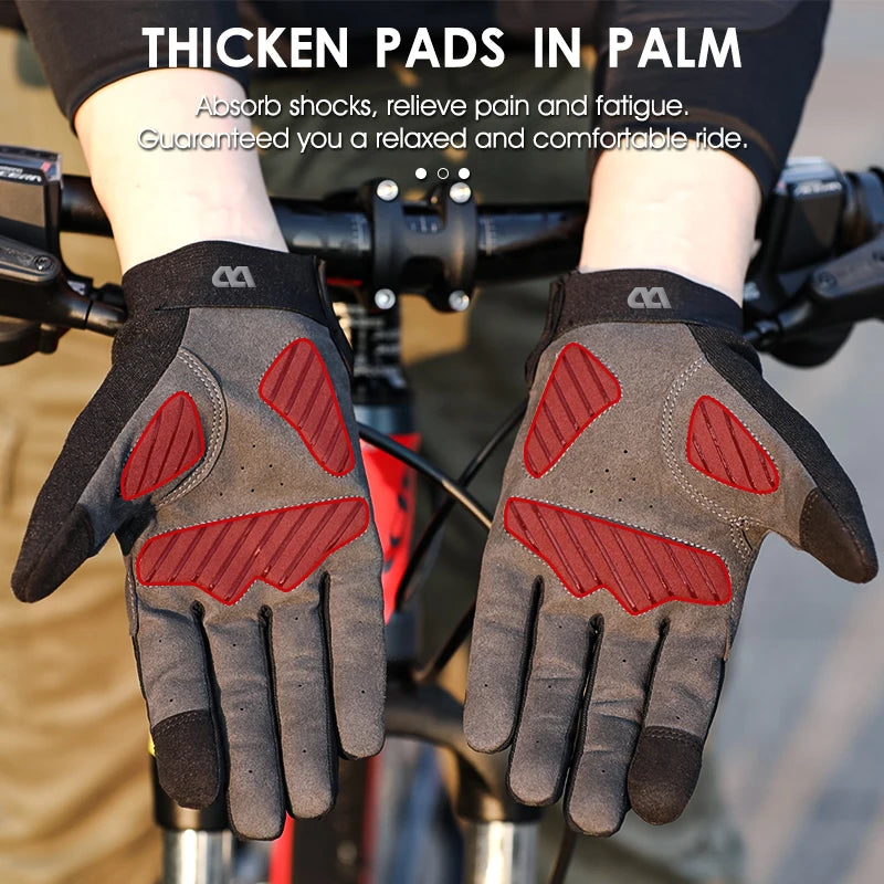 Guantes de ciclismo con dedos completos West Biking para hombres y mujeres, deportes, senderismo, camping