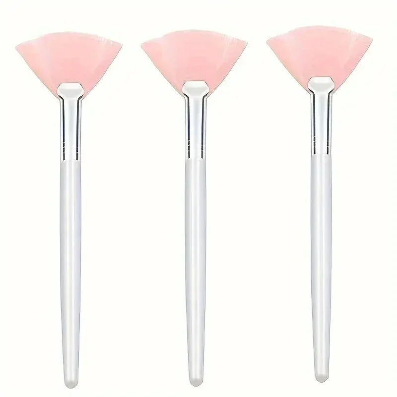 3/6/12pcs Practical Facial Brushes Fan Shape Brush Flat Head Face Mask Applicator Soft Portable Mask Brushes Cosmetic Tools