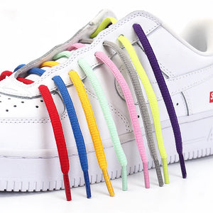 Round polyester sport shoelaces for men and women, durable outdoor accessories from Hot Trend Vault with black and white design.