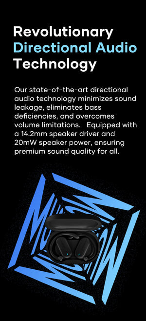 Wavefun Sense Open Ear Headphones Bluetooth Earphone with Adjustable Ear Hook Super Bass Earbuds BT5.3 Headsets with Microphone