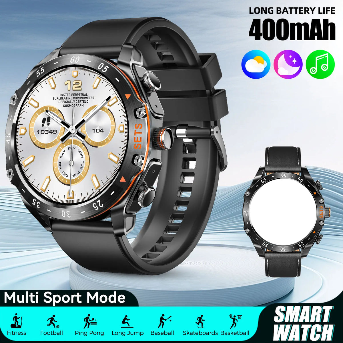 LaNikar New Smart Watches for Men with Earbuds Inside with 100+ Sport Modes and Sport Records Waterproof with iPhone and Android