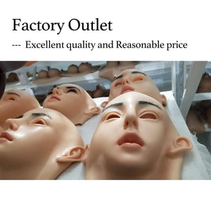 Realistic Silicone Mask With Neck Head Cover Makeup Crossdresser Cosplay Beauty Mask Collection Male to Female Full Head Mask