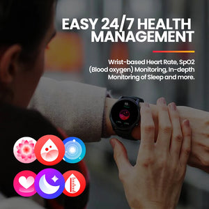 Zeblaze Btalk 3 Plus smart watch with voice calling and display, featuring a sleek design and fitness tracking functions.
