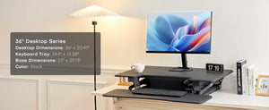 Redlife standing desk converter with wireless charger, adjustable height for office workspace by Hot Trend Vault.