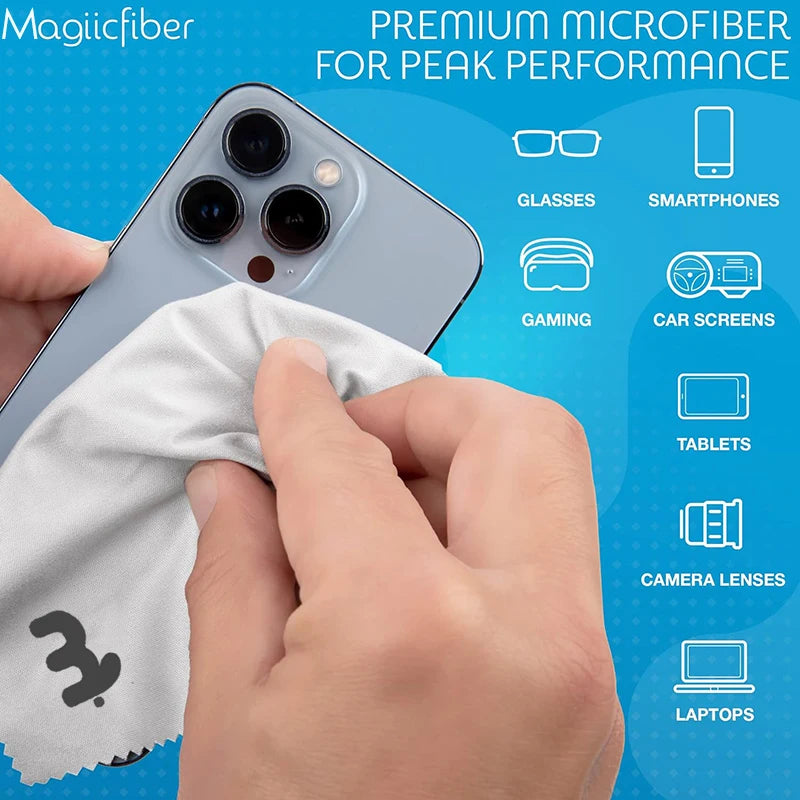 MagiicFiber Microfiber Cleaning Cloth, High-density Stripe-free Wipes, Soft and Efficient Premium Screen Cleaning Cloth