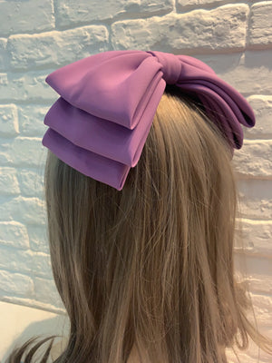 Multi-layer hair clip with pink and black bows, stylish Korean fashion accessory for women and girls, by Hot Trend Vault.