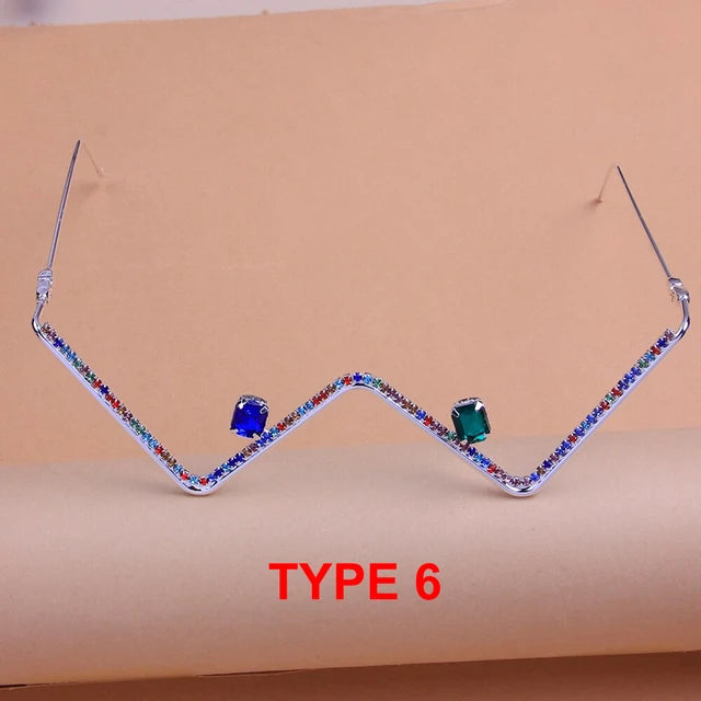 Stonefans Tassel Glasses Frame Women Luxury Retro Sunglasses Bohemian Without Lens Women's Accessories Eyes Glasses Face Jewelry