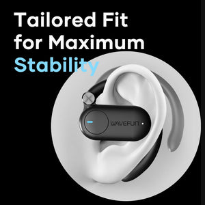 Wavefun Sense Open Ear Headphones Bluetooth Earphone with Adjustable Ear Hook Super Bass Earbuds BT5.3 Headsets with Microphone