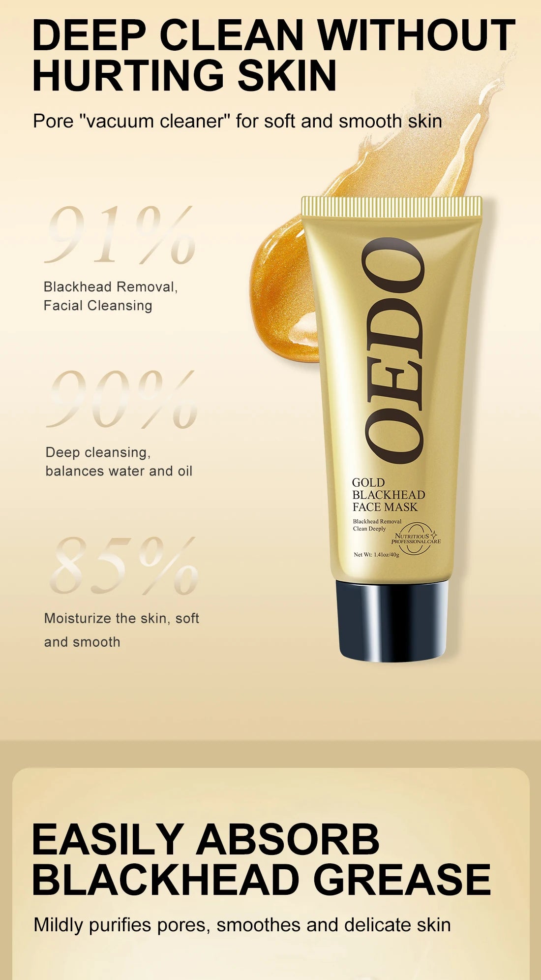 OEDO Blackhead Removal Mask from Hot Trend Vault showing a tube of pore tightening, whitening, moisturizing acne treatment for all skin types