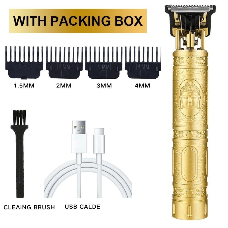 Hot Trend Vault Hair Clipper Pro Vintage T9 Edition with stainless steel blades and fast charging, ideal for home and barber use.
