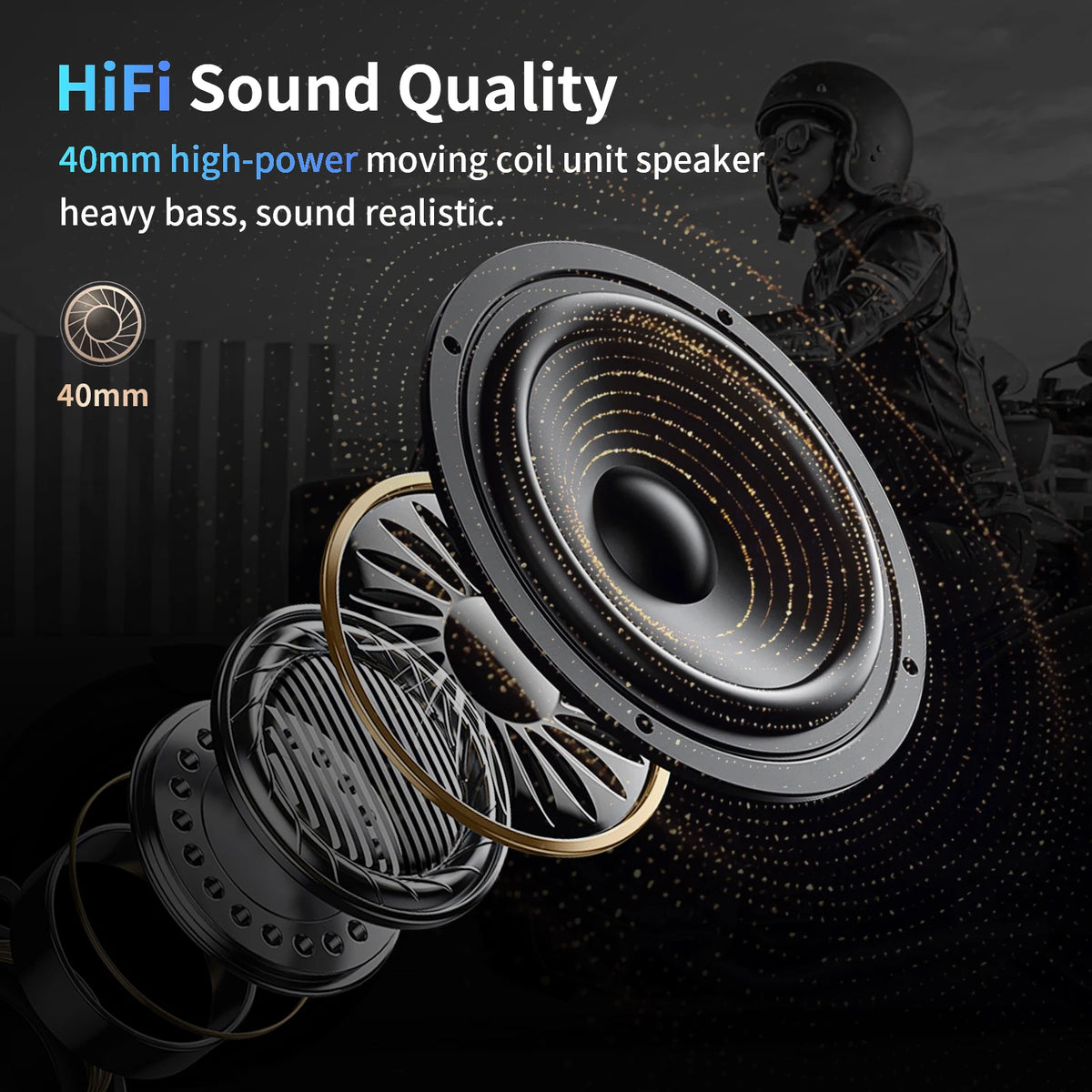 2pcs Fodsports FX-S Motorcycle Intercom Wireless Bluetooth Helmet Headset,1000M,BT5.4