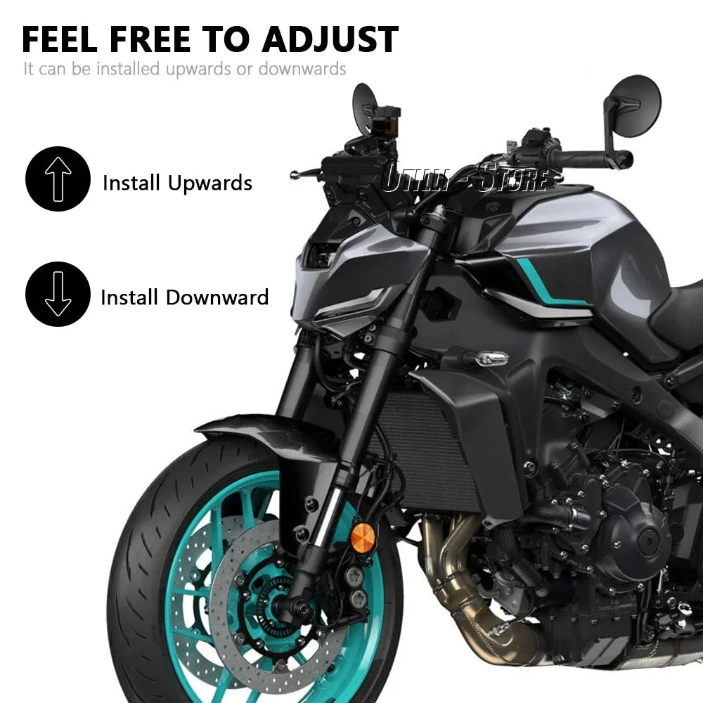 Motorcycle Accessories Blue lenses Sport Handle Bar End Mirrors Rearview Mirror New For Yamaha MT-09 MT 09 MT-09 SP 2024 2025