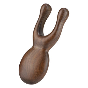 Hot Trend Vault LSHOW Wooden Gua Sha facial tool made of sandalwood, used for face and neck massage to promote blood circulation.