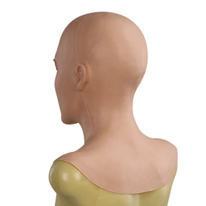 Realistic Silicone Mask With Neck Head Cover Makeup Crossdresser Cosplay Beauty Mask Collection Male to Female Full Head Mask