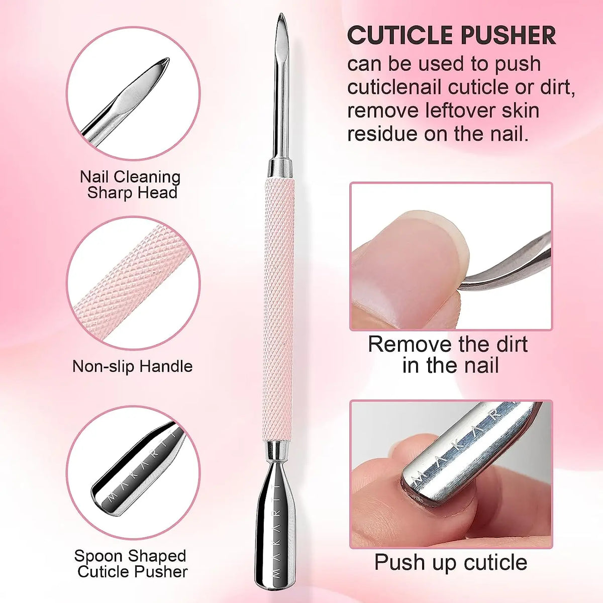 Makartt Cuticle Remover Kit, Nail Care with Cuticle Oil Pen, Trimmer, Nail File &amp; 120ml Cuticle Remover Liquid, Manicure Set