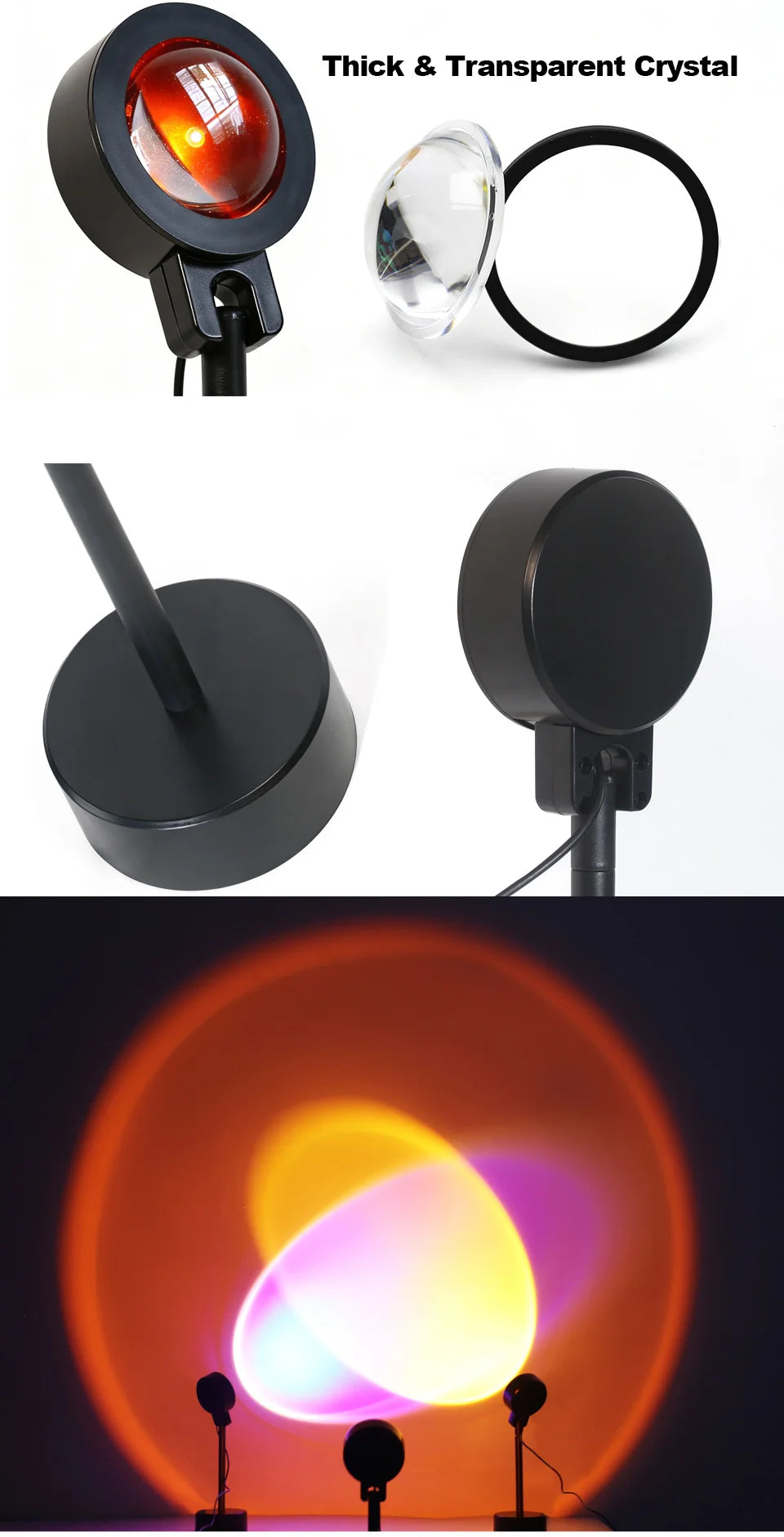 Sunset Lamp LED Rainbow Neon Night Light Projector Photography Home Decor Birthday Party Mood Light For Bedroom Living Room Gift