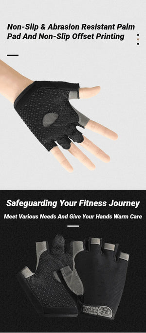 Half Finger Cycling Gloves Men Women Anti Slip Shock Breathable Summer Bicycle Fingerless Sports Gym Training Bike