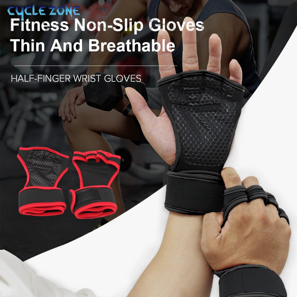 Hot Trend Vault men's weight training gloves with premium grip, designed for activewear and cycling, showing the gloves on a model.