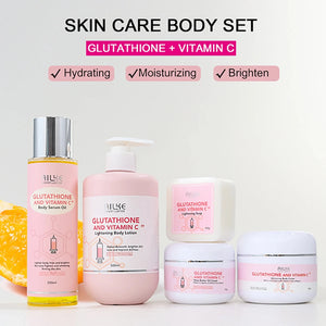 Hot Trend Vault AILKE Whitening Skin Care Set for women with organic vitamin C, featuring brightening and hydrating skincare products.