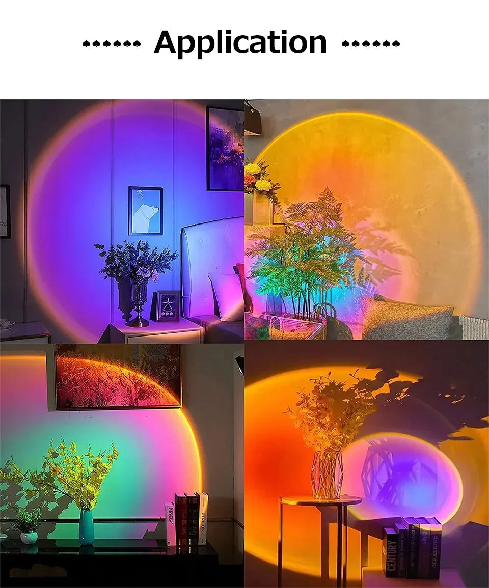 LED Atmosphere Night Light Projector Sunset Lamp AC 220V EU Plug for Bedroom Living Room Gift Background Decoration Lighting