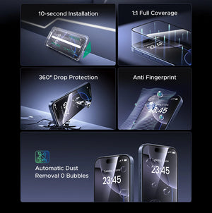 UGREEN 2PCS Automatic Dust-free Screen Protector For iPhone 17 Pro Max Tempered Glass For iPhone 17 16 Pro 17Pro Air Phone Film