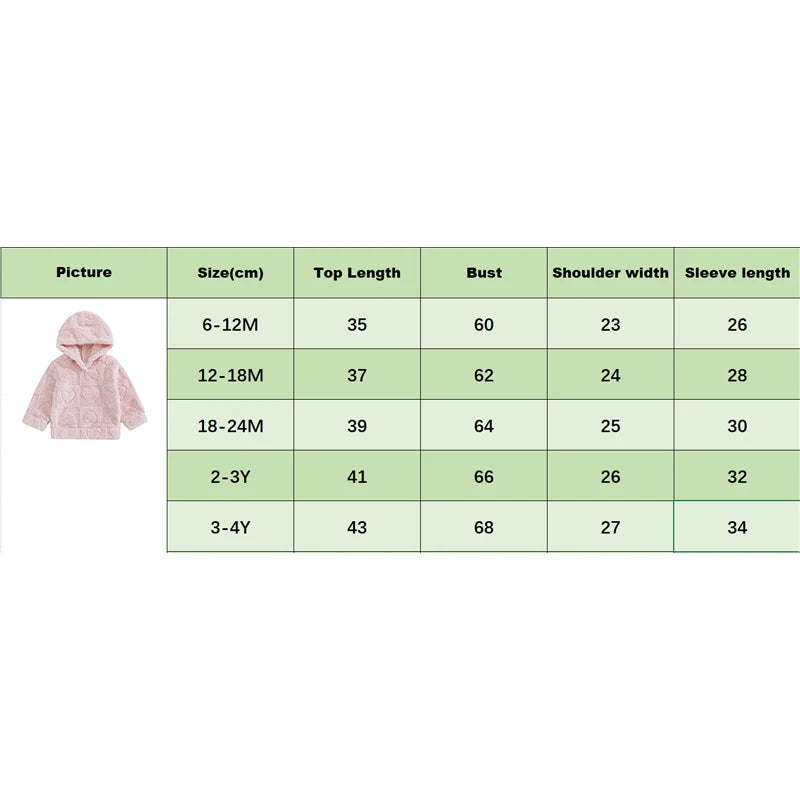 Kids Baby Girl Plush Hooded Sweatshirt Autumn Winter Cute Heart Pattern Long Sleeve Casual Hoodies Valentine's Day Pullovers