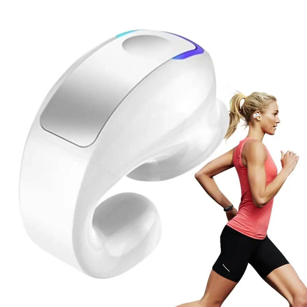 Ear Clip Headphones Waterproof Wireless Earbuds 6Hrs Playback HD Stereo Audio Over-Ear Earphones Built-in Mic For Sports