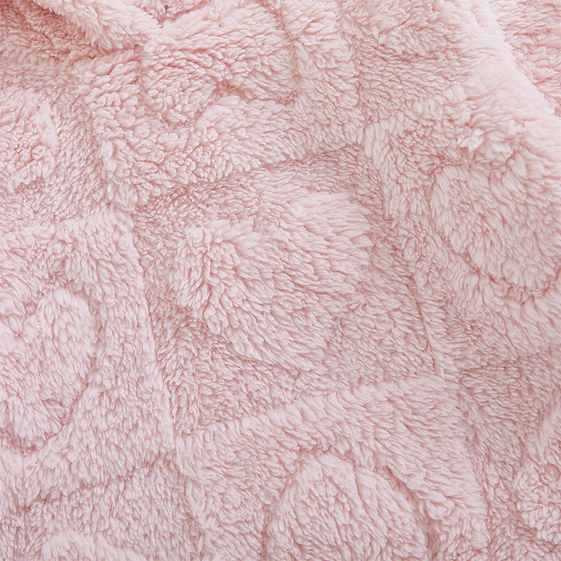 Kids Baby Girl Plush Hooded Sweatshirt Autumn Winter Cute Heart Pattern Long Sleeve Casual Hoodies Valentine's Day Pullovers