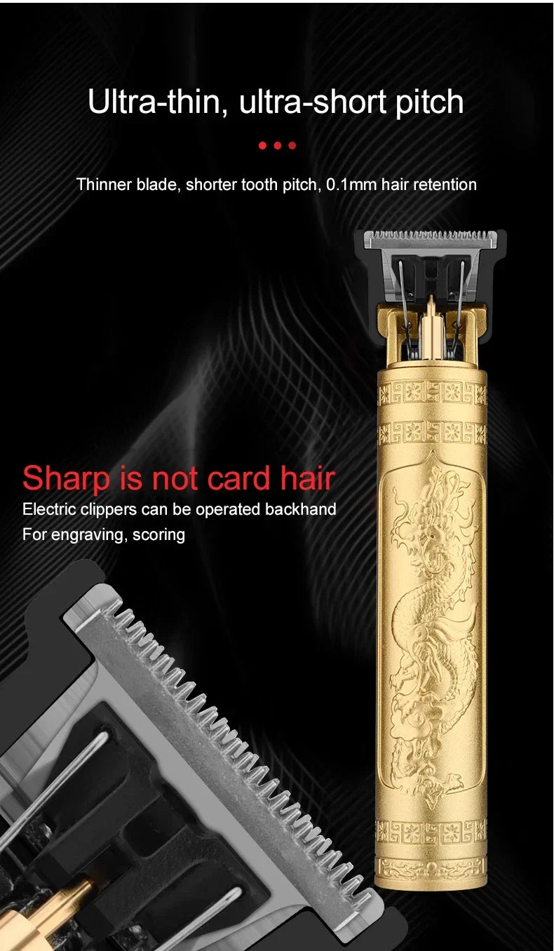 Hot Trend Vault Hair Clipper Pro Vintage T9 Edition with stainless steel blades and fast charging for home or barber use.