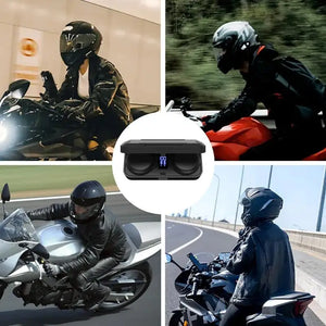 Wireless motorcycle headset with noise cancelling technology, designed for riders by Hot Trend Vault, shown in the image.