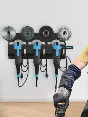 Angle Grinder Wall Storage Mount Metal Wall-Mounted Hanging Shelf Power Tool Organizer Rack for Angle Grinder Cutters Polishers