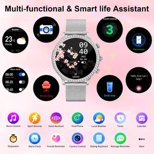 Smart Watches[Calls/Answer], Smartwatch for Android ＆ iPhone Compatible with 100+ Sport Modes/1.32" Touchscreen/200+ Watch Faces