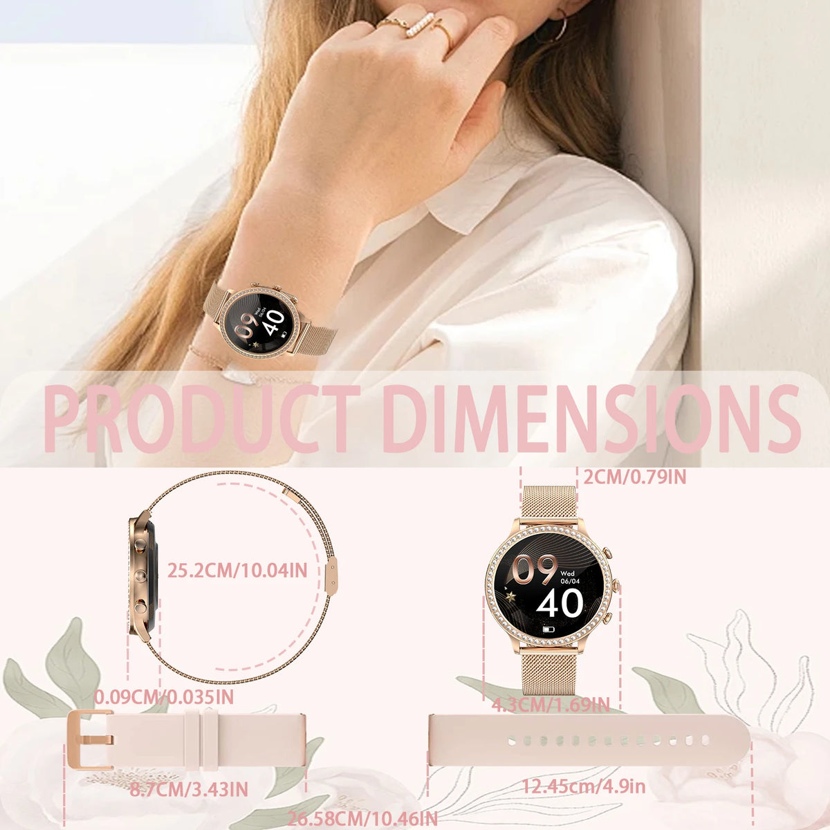 Smart Watches[Calls/Answer], Smartwatch for Android ＆ iPhone Compatible with 100+ Sport Modes/1.32" Touchscreen/200+ Watch Faces