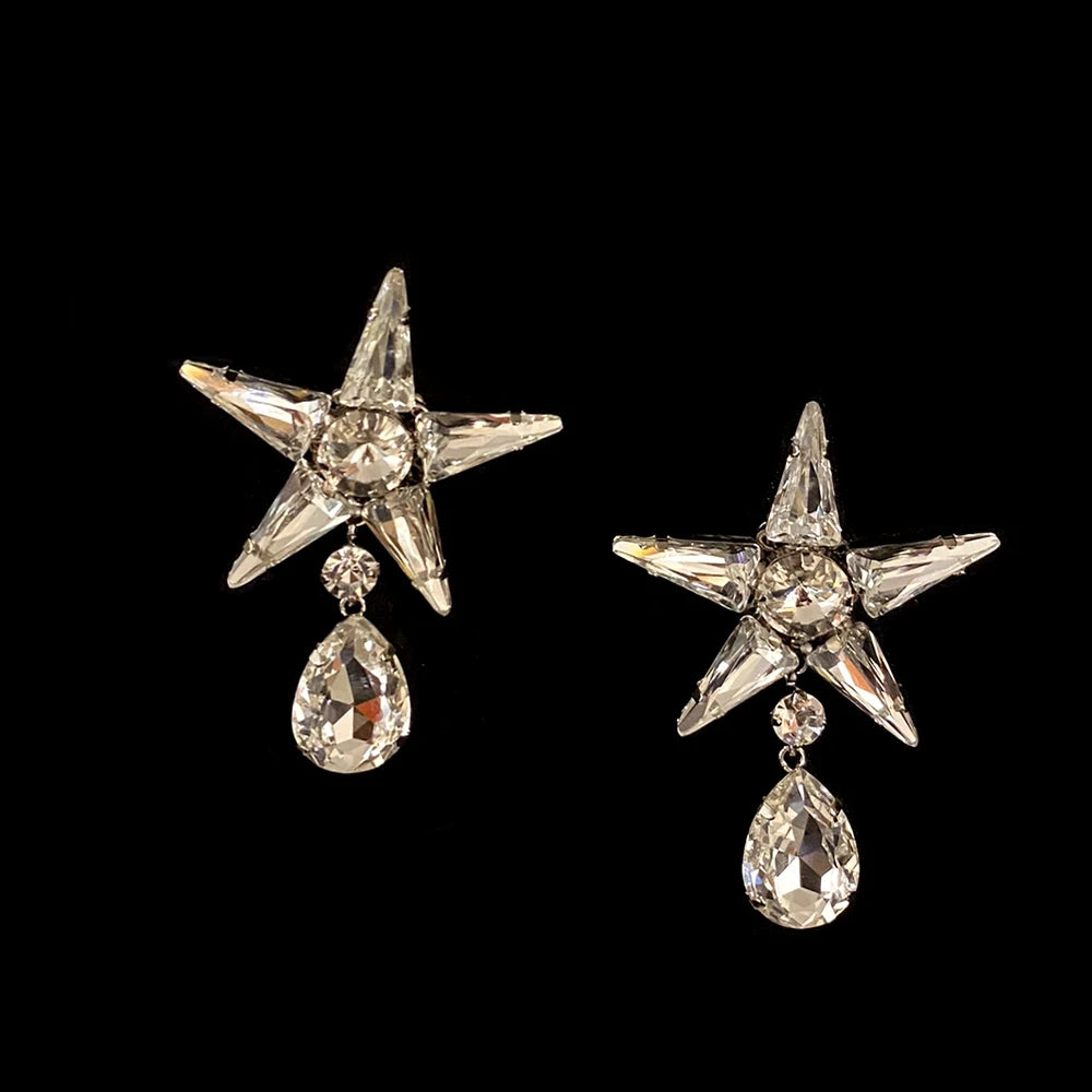 Stonefans Star Pendant Necklace Earrings Set Wholesale for Women Drag Queen Accessories Jewelry Set for Women Banquet Gift 2023