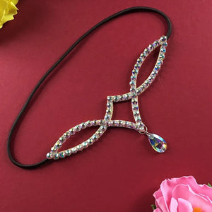 Stone Fans AB Pendant Headpiece by Hot Trend Vault featuring hair jewelry with colorful stone fans for drag queen costumes
