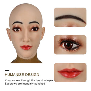 Silicone Female Mask Headgear Hoods pretty girl face mask spoof props for Cosplay Crossdresser women men transgender