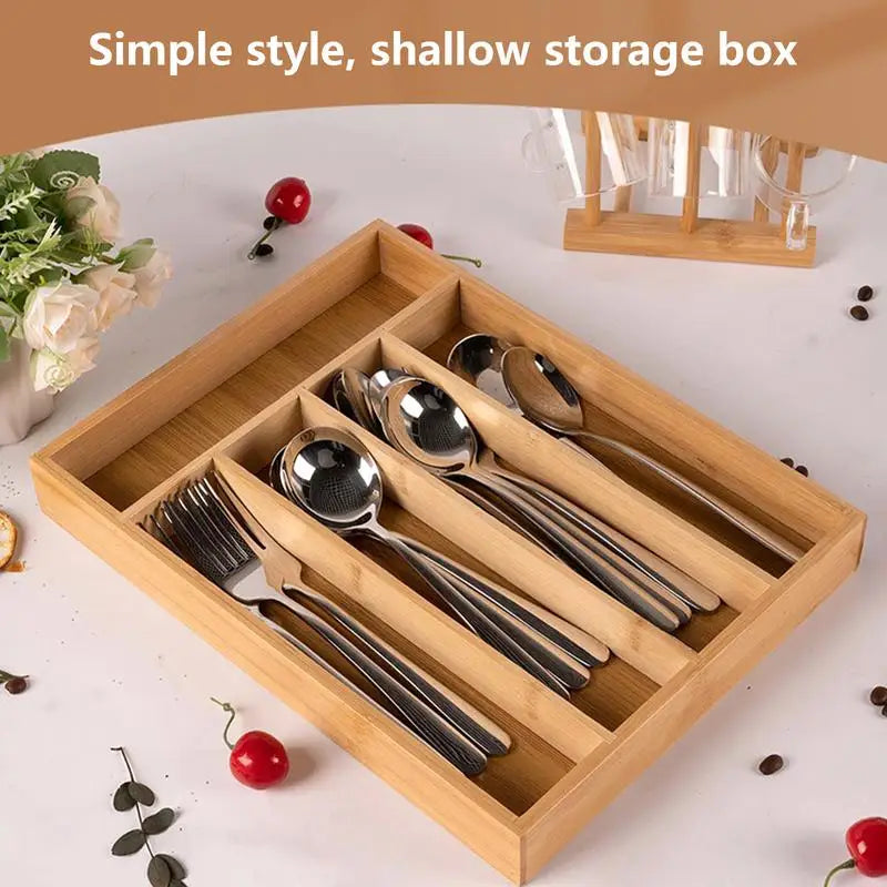 Silverware Drawer Organizer Tray Divided Multipurpose Flatware Tray Household Portable Utensil Organizer Space Saving Silverware