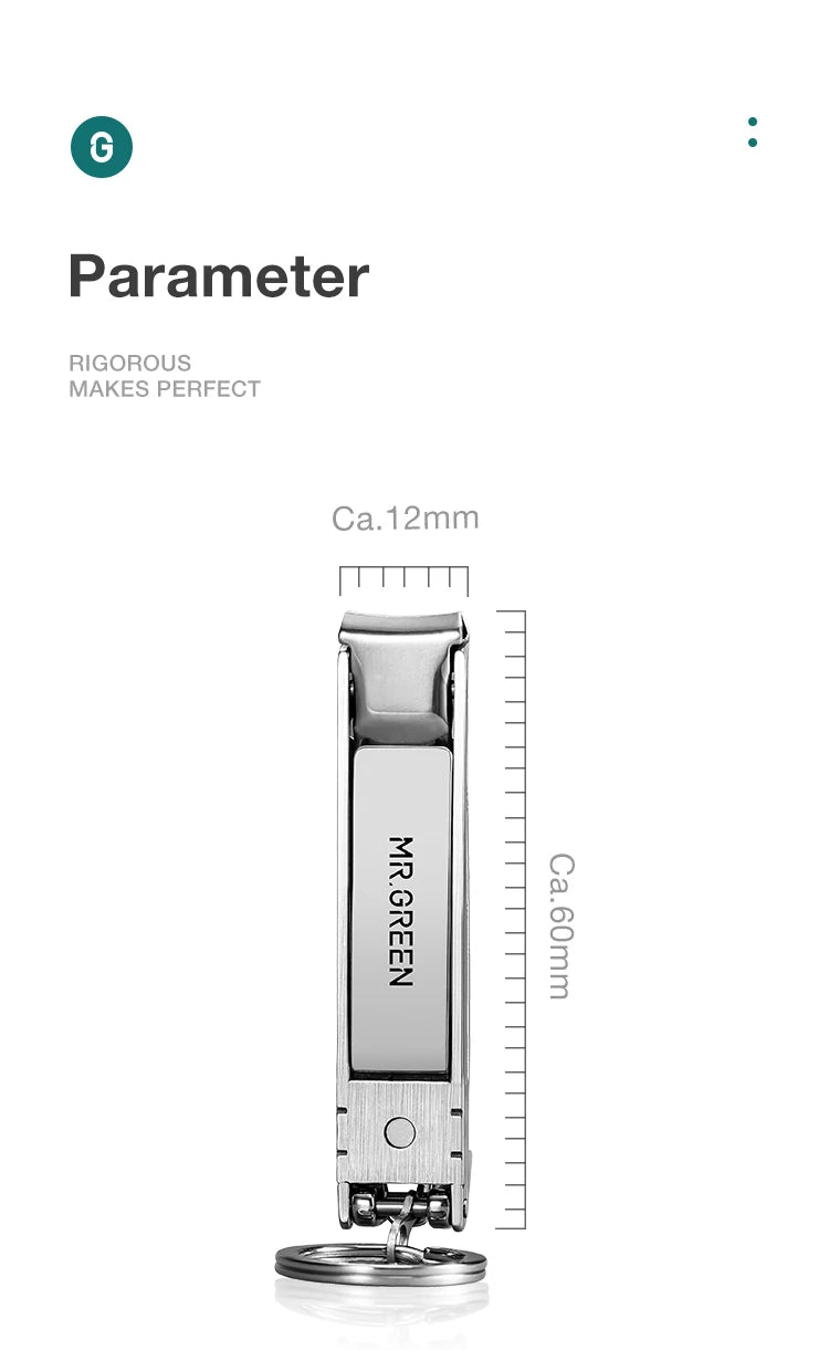 MR.GREEN Ultra-Thin Nail Clippers Collapsible Portable Travel Fingernail Nail Scissors Cutter Stainless Steel Manicure Tools