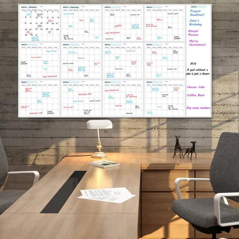 Wall Calendar Erasable Reusable Wall Planner 35X58In Dry-Erase Design Large Erasable Boards For Offices Home &amp; School