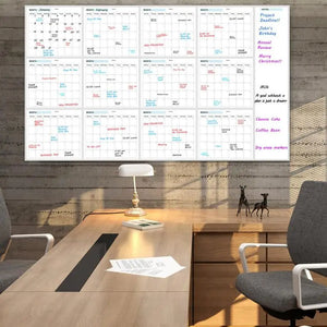 Wall Calendar Erasable Reusable Wall Planner 35X58In Dry-Erase Design Large Erasable Boards For Offices Home & School
