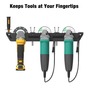 Hot Trend Vault wall mount angle grinder storage rack, designed for secure organization in home workshops.