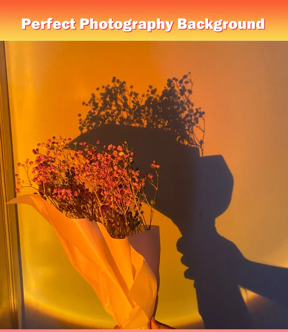 USB Sunset Light LED Rainbow Neon Night Lamp Sunset Projector Self Photography Light Wall Atmosphere Lighting For Bedroom Decor