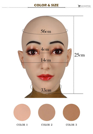 Silicone Female Mask Headgear Hoods pretty girl face mask spoof props for Cosplay Crossdresser women men transgender