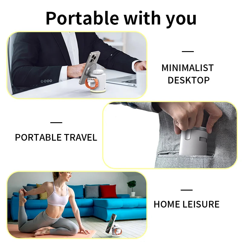 2025 New Qi2 Wireless Charger 3-in-1 Fast Charging Station Stand Folding Holder for iPhone16 15 14 ProMax Airpods Apple Watch